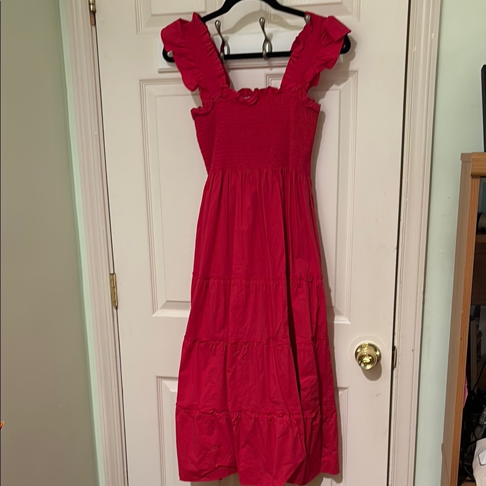 Hill House Home | Ellie Nap Dress in Red Raspberry Poplin - Size S